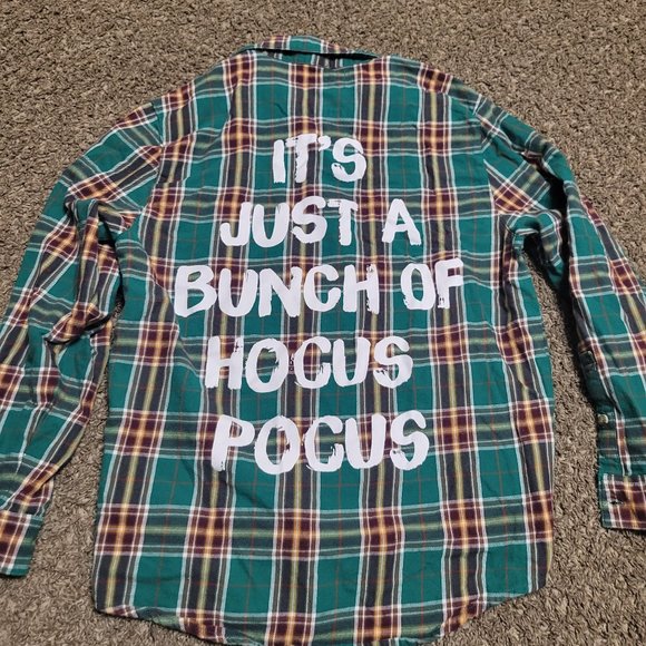 Disney Tops - Hocus Pocus Cakeworthy Flannel Winifred Medium Plaid Halloween Medium Women's